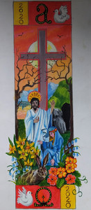 Chris B, Easter church candle design 2020, acrylic.jpg